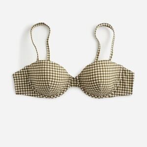 NWT Madewell Gingham Plaid Check Printed Underwire Bikini Top Seersucker XL
